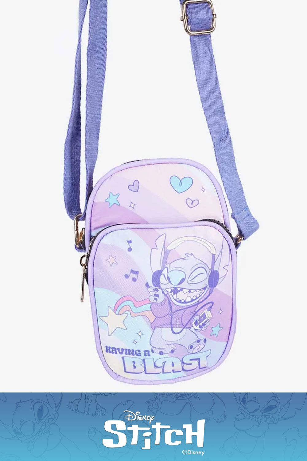 Bolso cruzado para celular con diseño de stitch